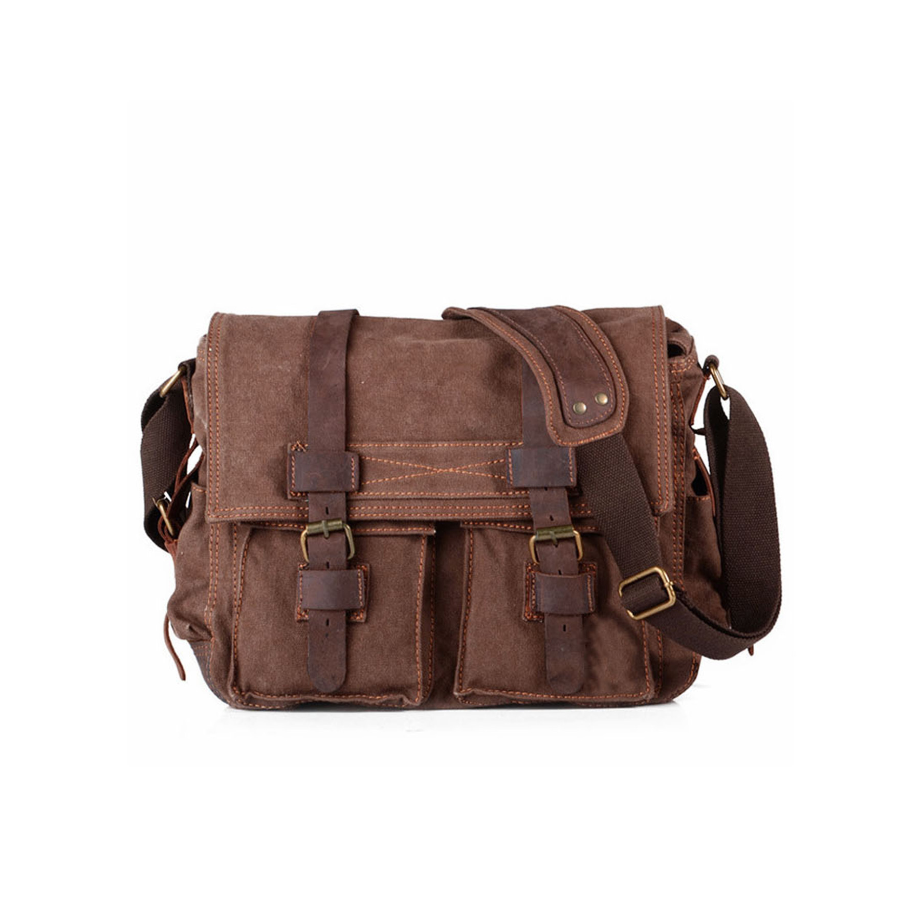 Vintage Military Leather Canvas Bag 2
