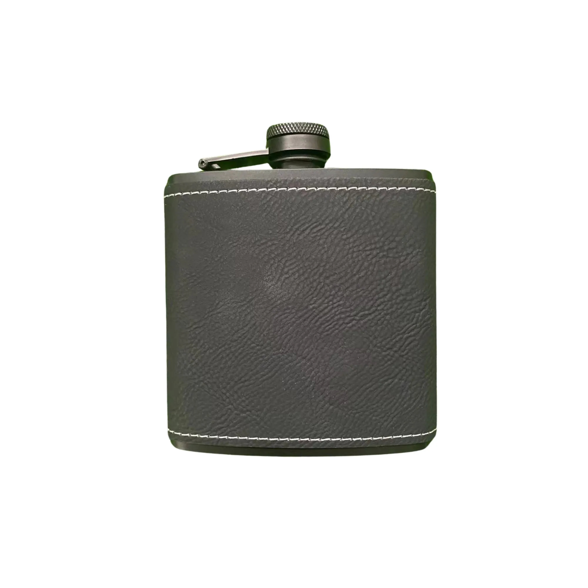 Engraved Leather Hip Flask 6oz 6