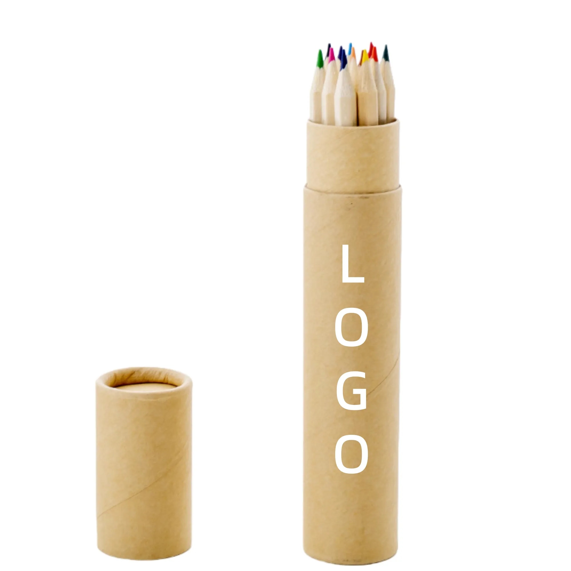 12 Color Wooden Colouring Pencils Set in Tube Art Supplies