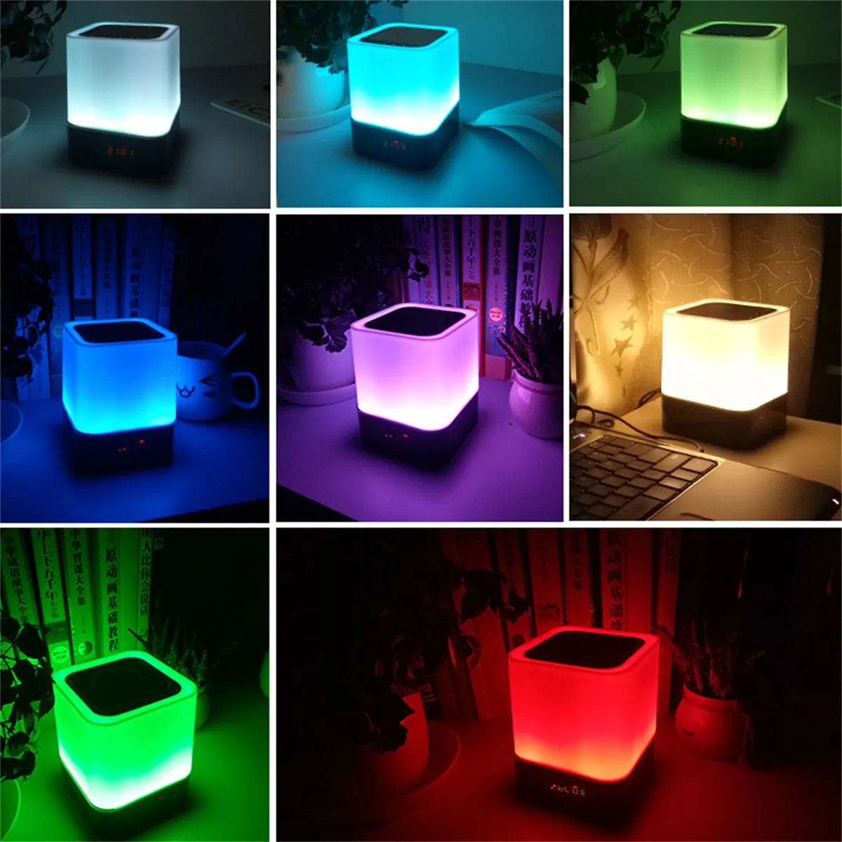 Alarm Clock Bluetooth Speaker Night Light 5