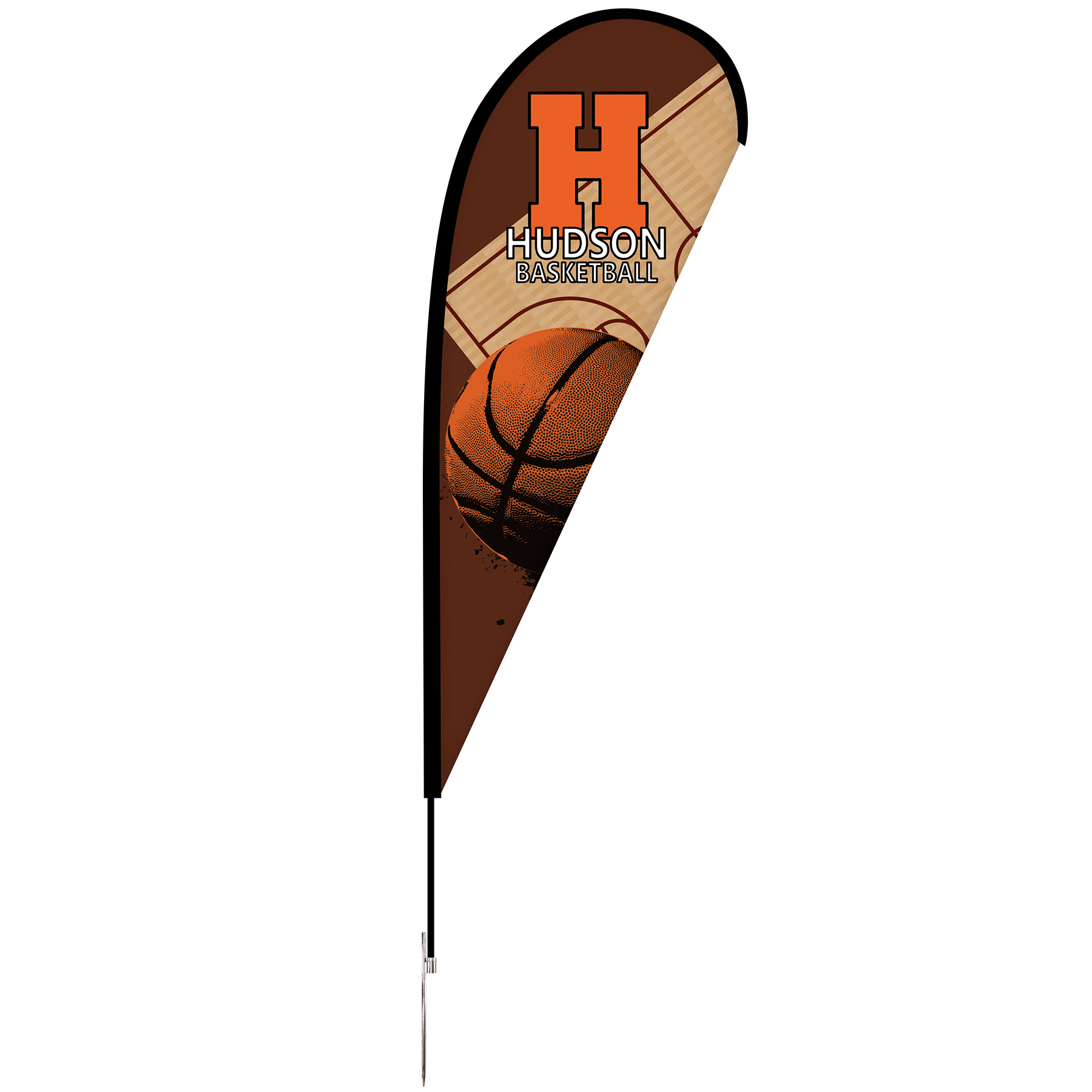 12' Single Reverse Portable Teardrop Banner w/ Hardware Set 7