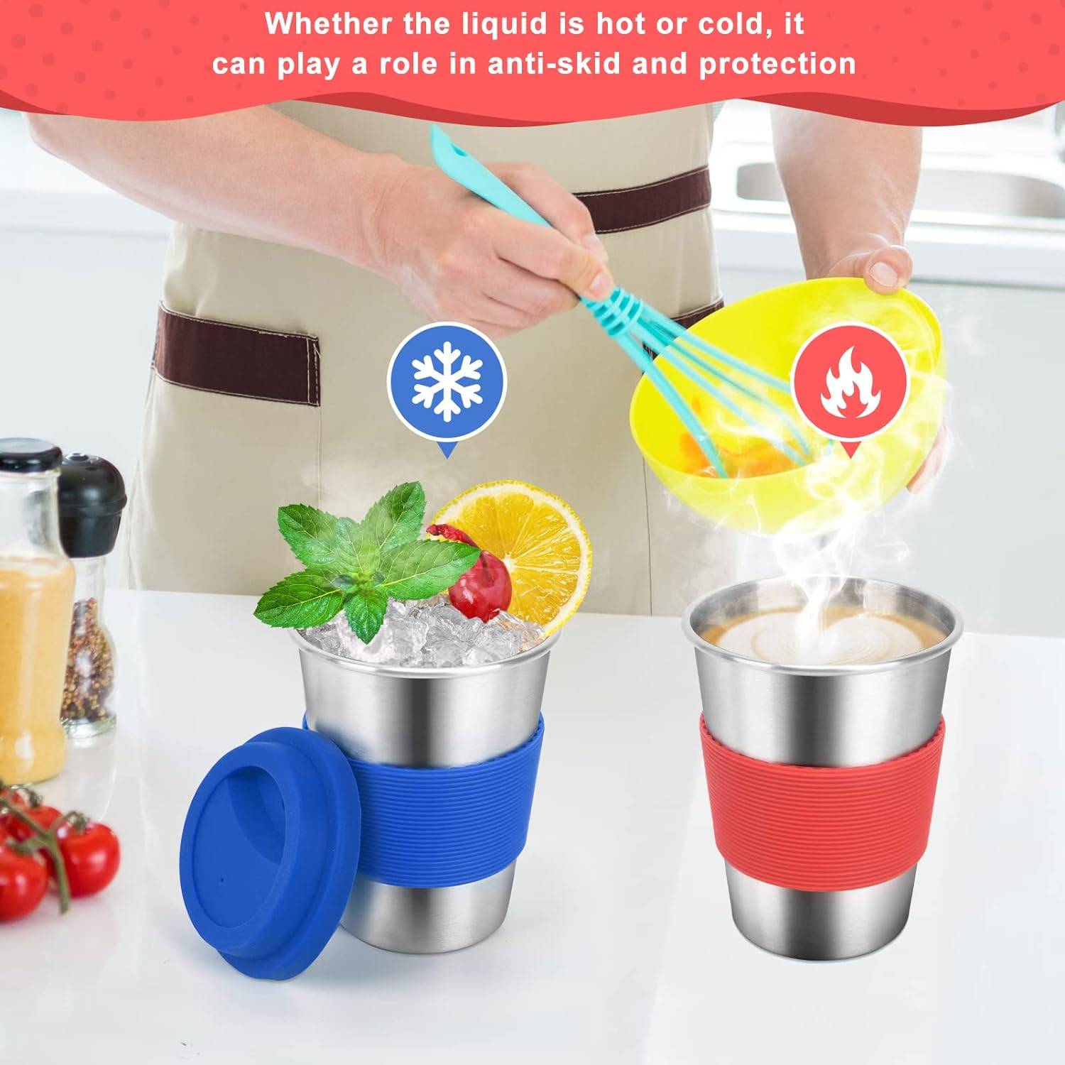 12Oz Coffee Mug W/ Silicone Grip & Lid 1