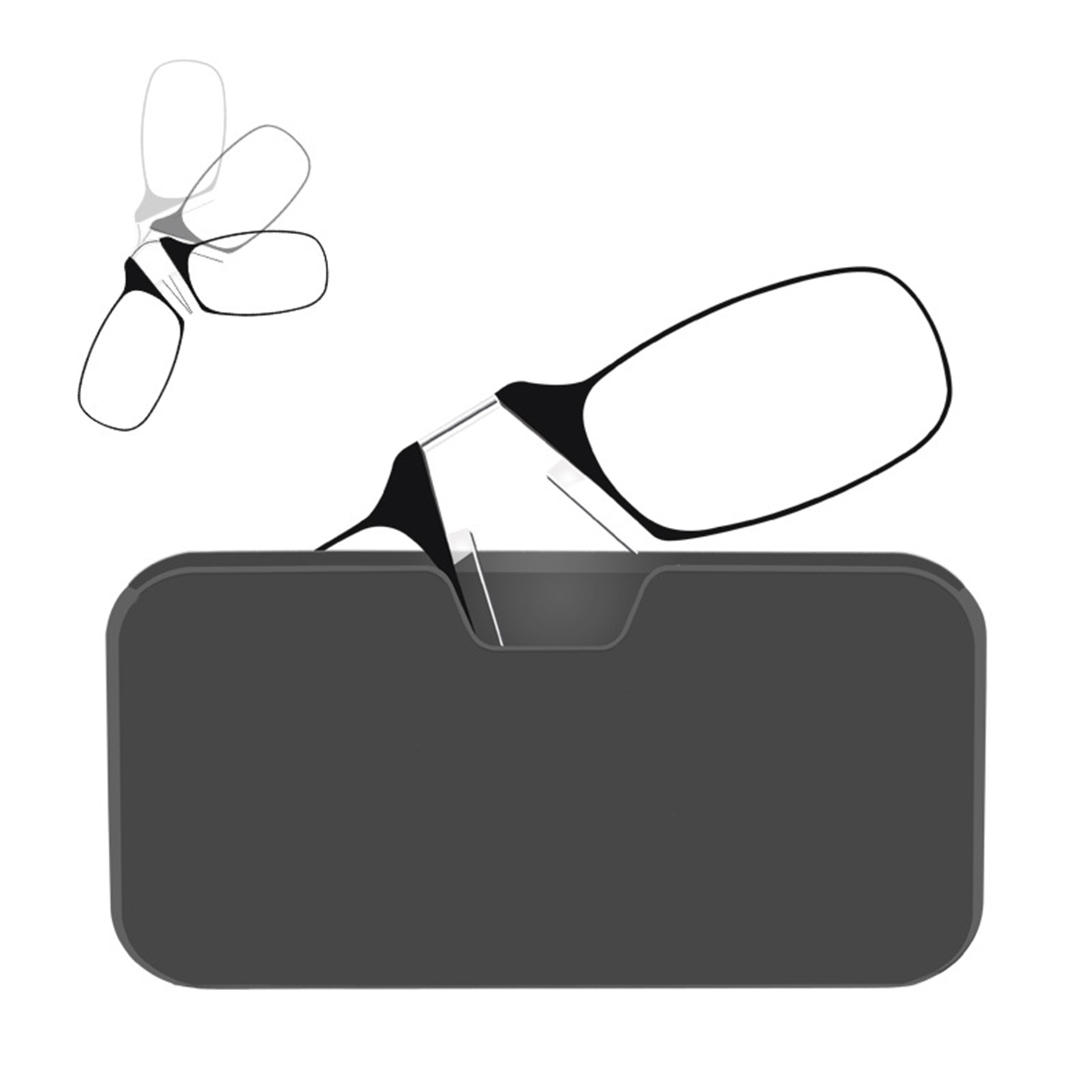 Convenient Clamp Nose Glasses With Case 3