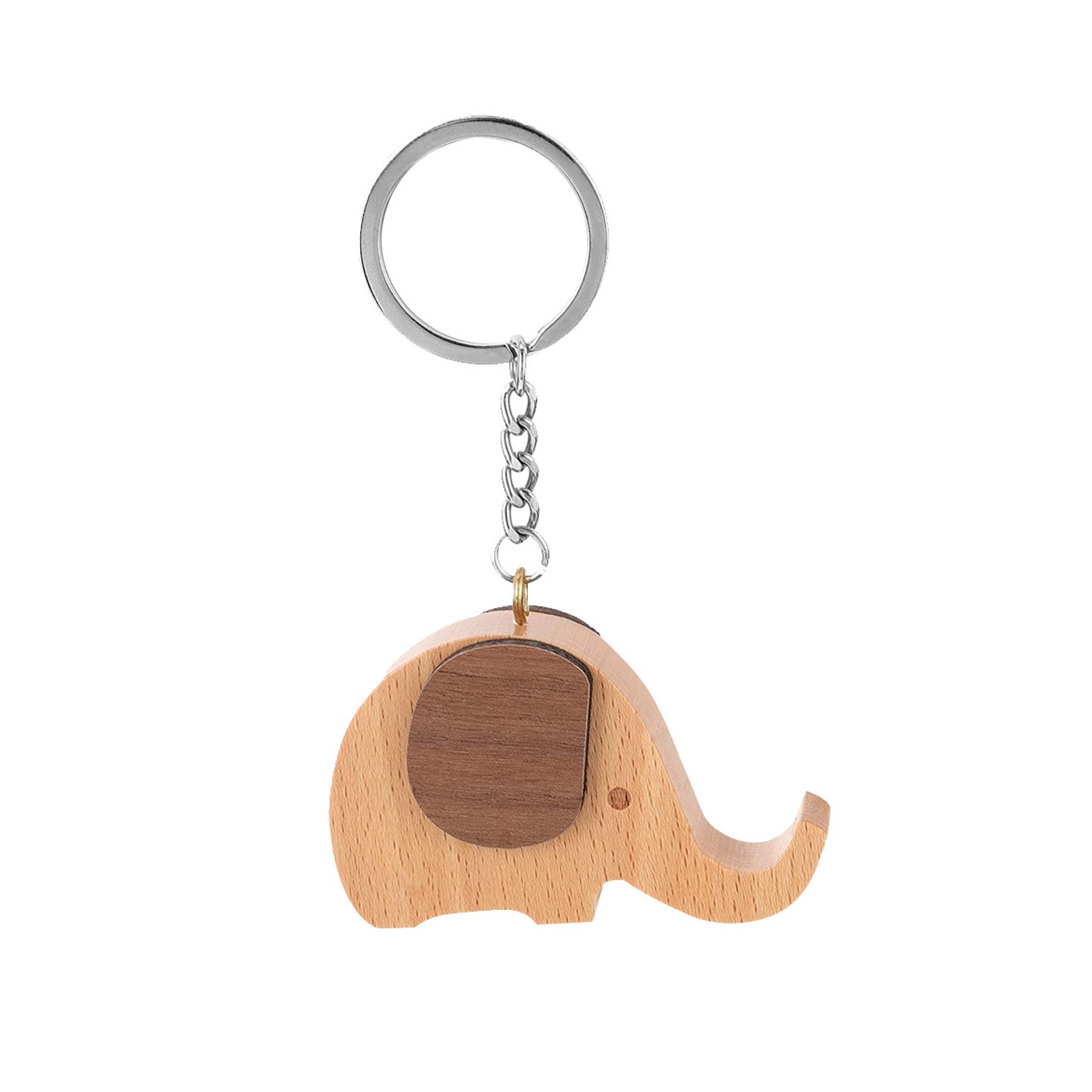 Wood Elephant Keychain 1