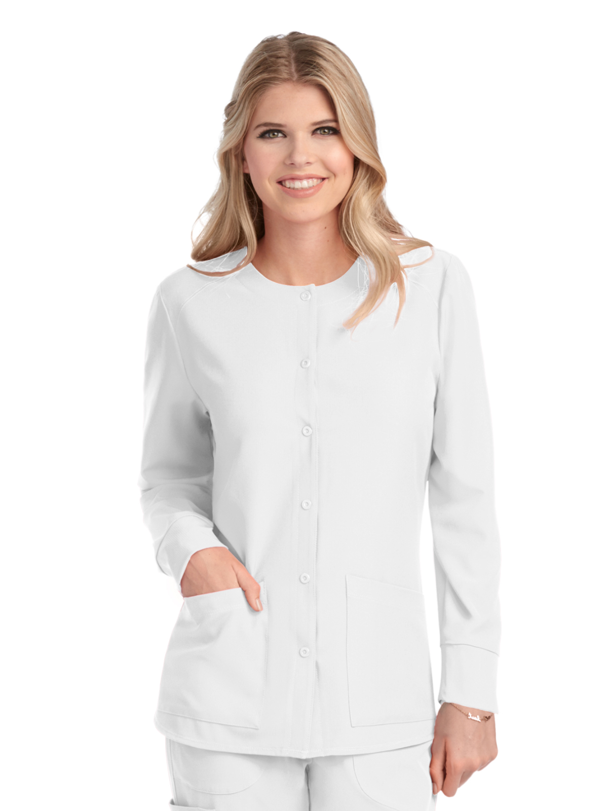 Skechers - Women's Two-Pocket Snap-Front Stability Warm-Up Scrub Jacket 39