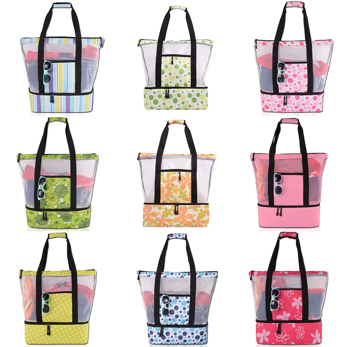 Mesh Beach Cooler Clear Tote Bag 9