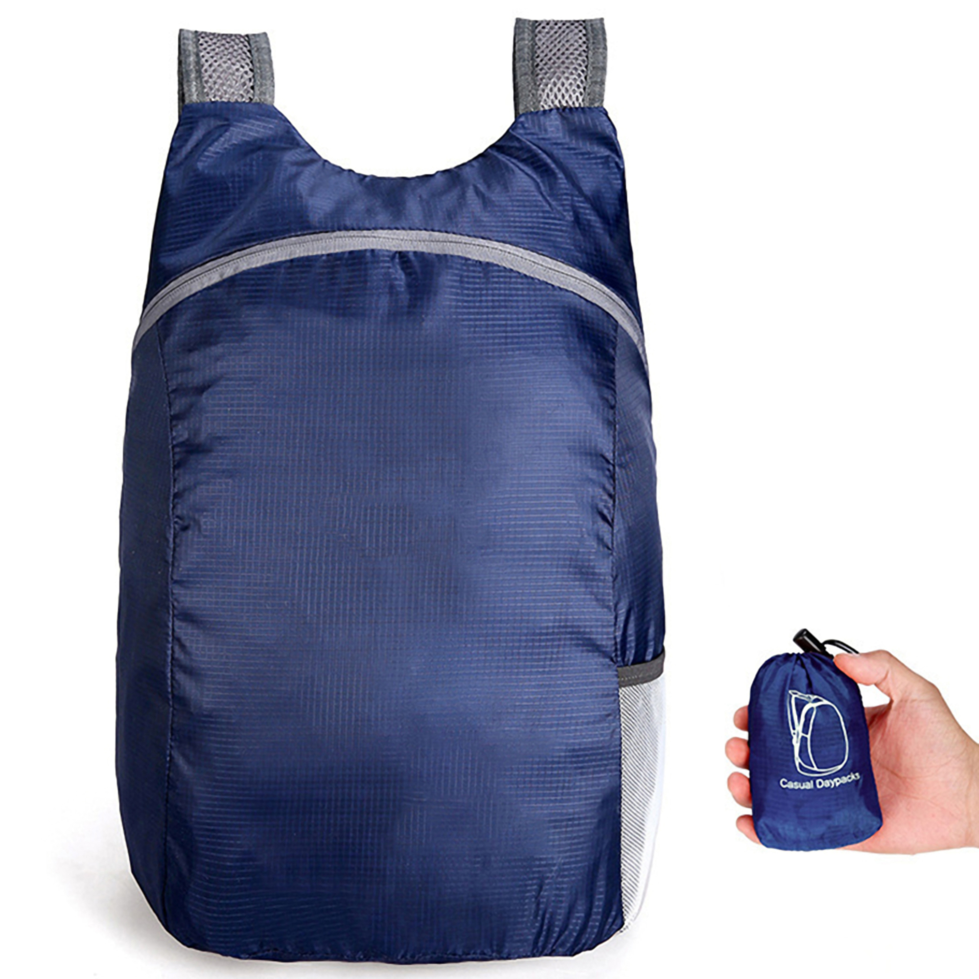 Packable Polyester Backpack with Drawstring Pouch 4