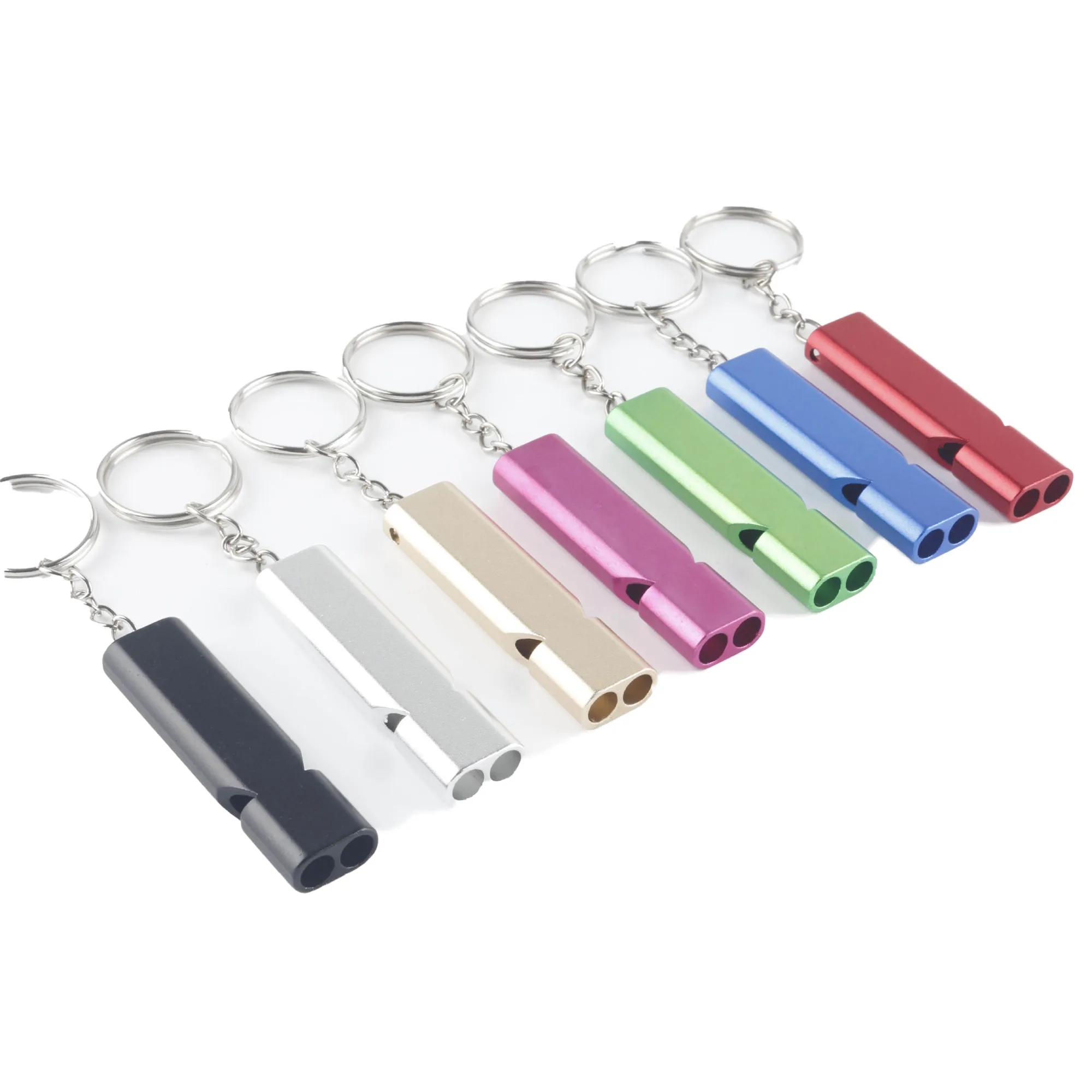 MOQ 10 Double Hole High Frequency Aluminum Alloy Whistle 3