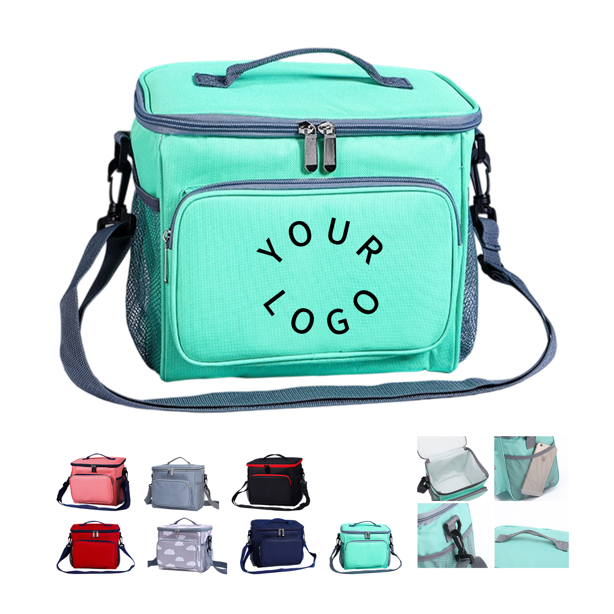 600D Oxford Insulated Lunch Bag Large Cooler Tote With Shoulder Strap 3