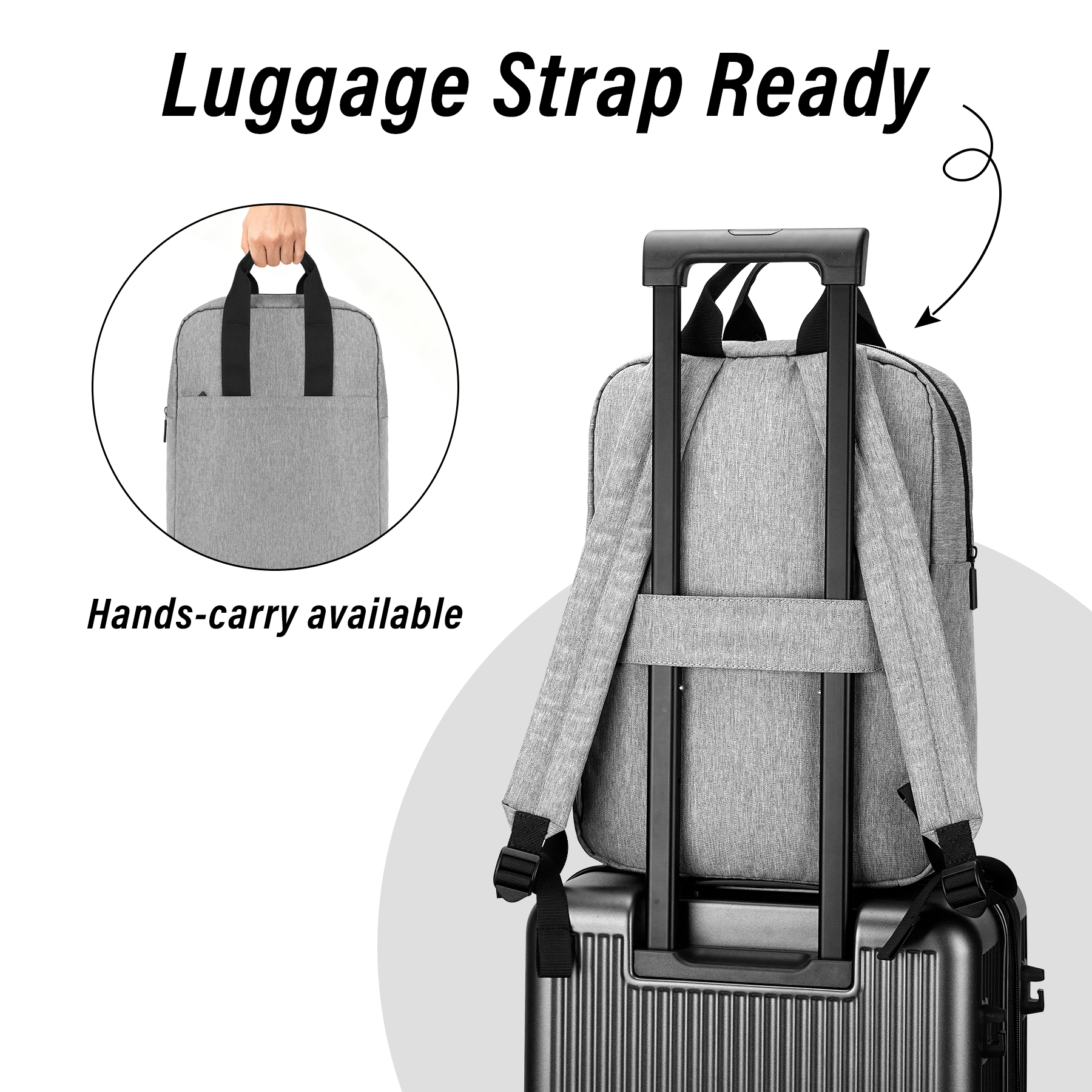 Heathered 15" Convertible Laptop Backpack Tote 5