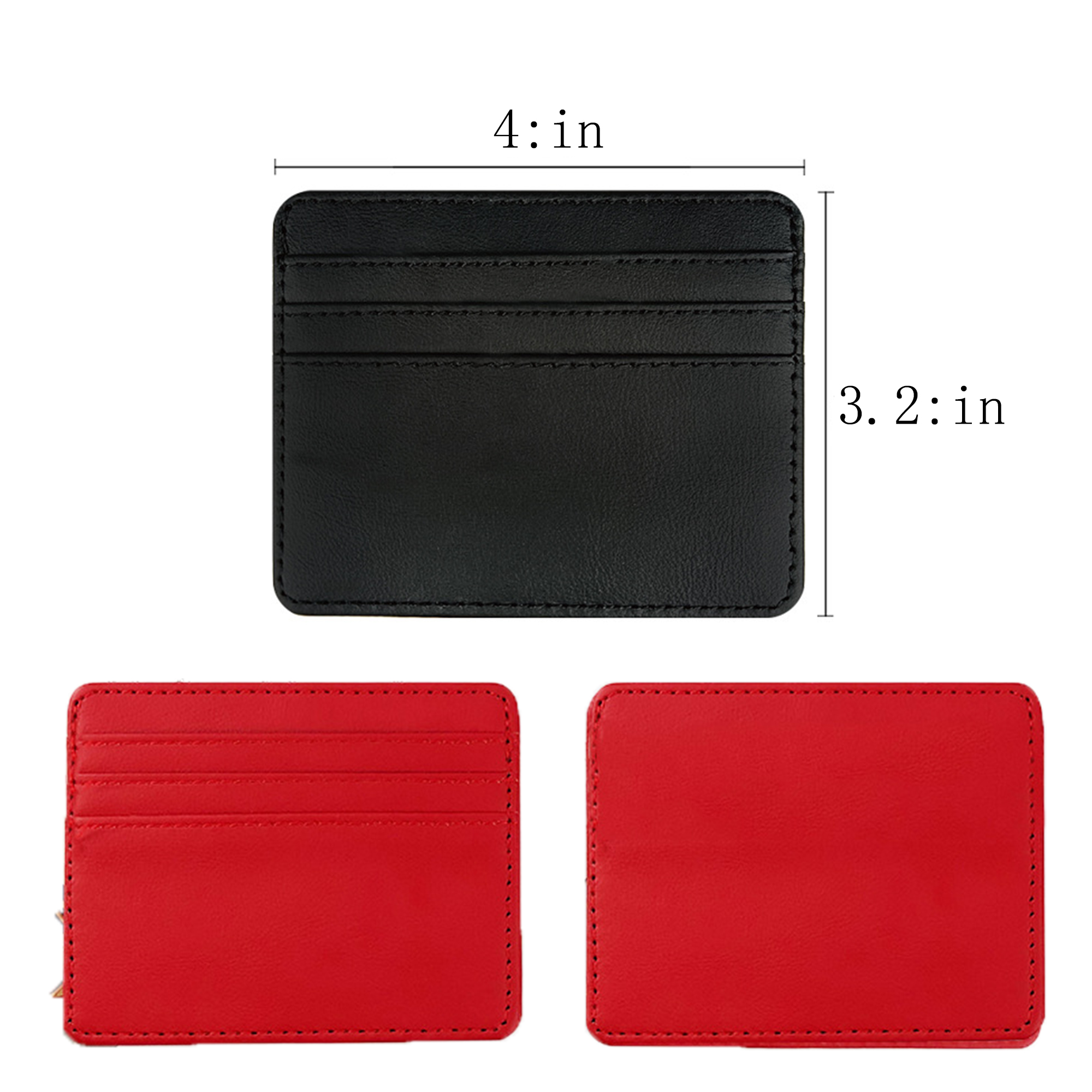 Four-Compartment PU Leather Card Organizer 3