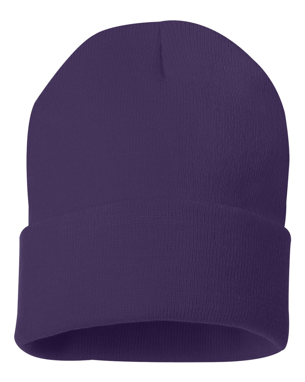 Solid Cuffed Beanie w/ Sewn Woven Patch 19