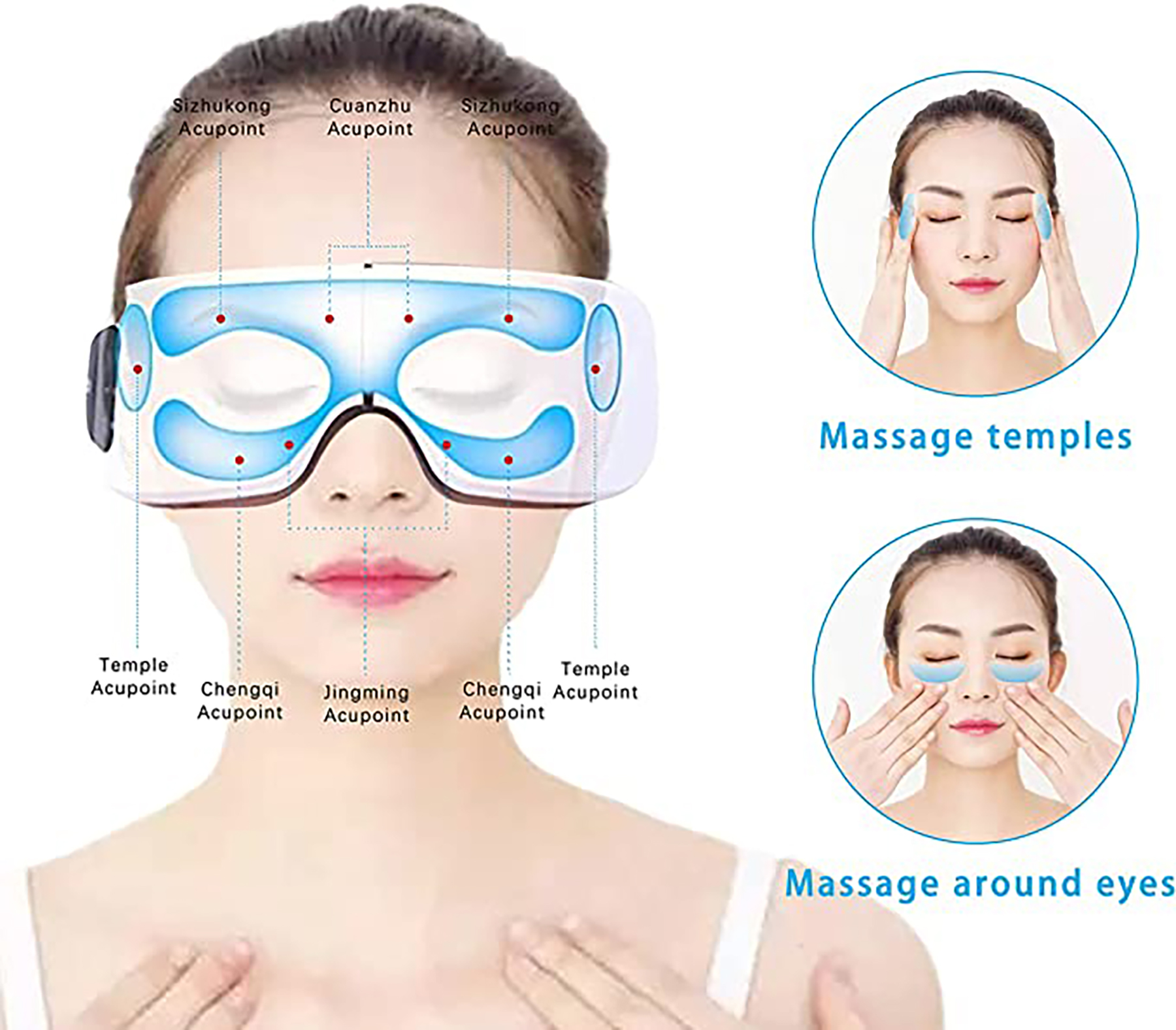 Rechargeable Vibration/ Bluetooth Music/ Heat Eye Massager 5