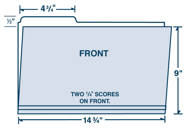 File Folder Legal Size - 1st Tab Position - Printed with 1 PMS Color 2