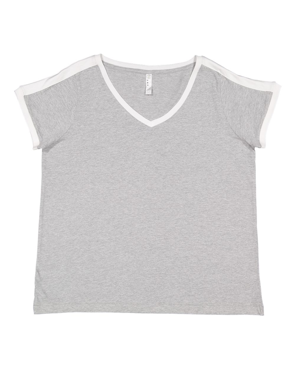 Women's Curvy Retro Ringer Premium Jersey V-Neck Tee - 3832 2