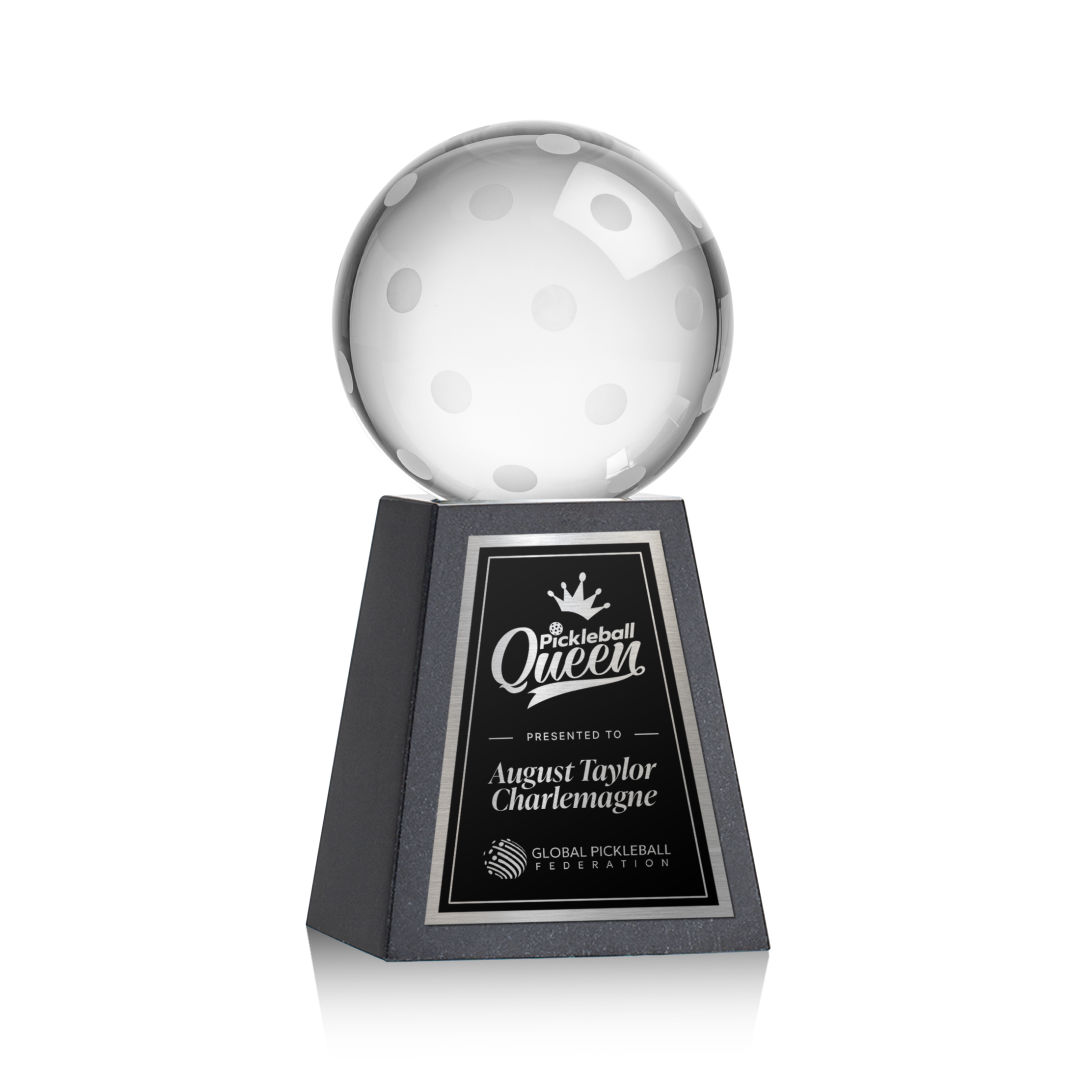 Pickleball Award on Tall Marble Base 10