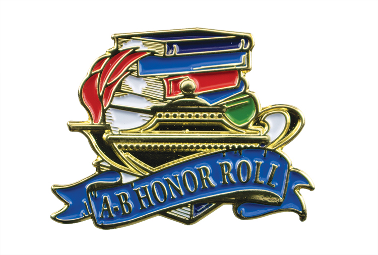 Educational Lapel Pin- A-B Honor Roll (1-1/8")