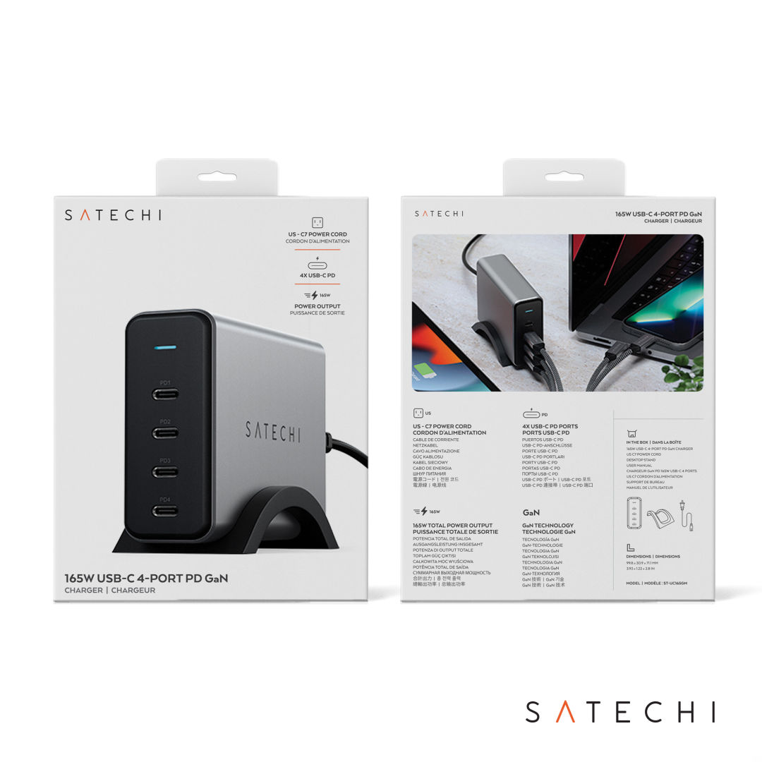 SATECHI® 165W USB-C 4-Port PD GaN Charger 3