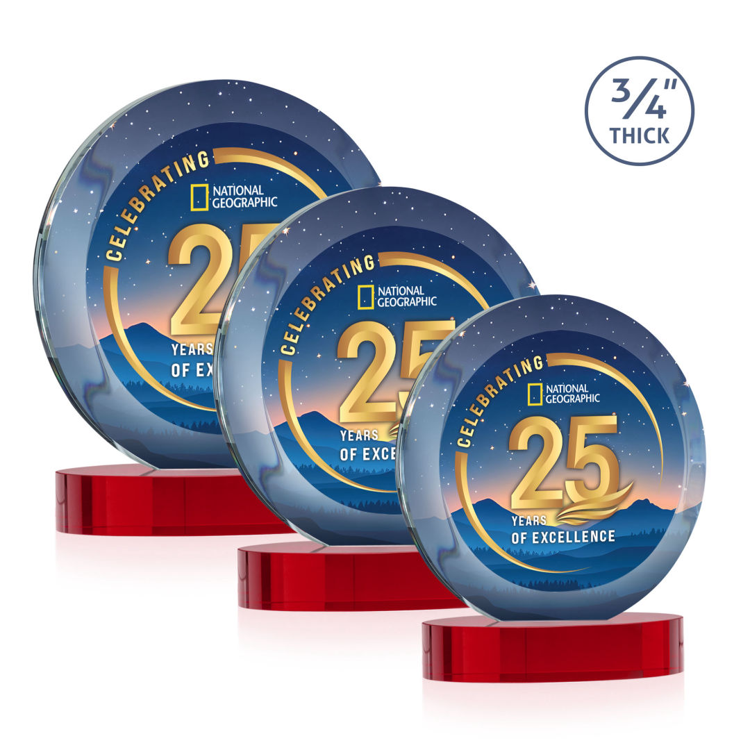 Gibralter Vividprint™ Award on Alberton Base - Red