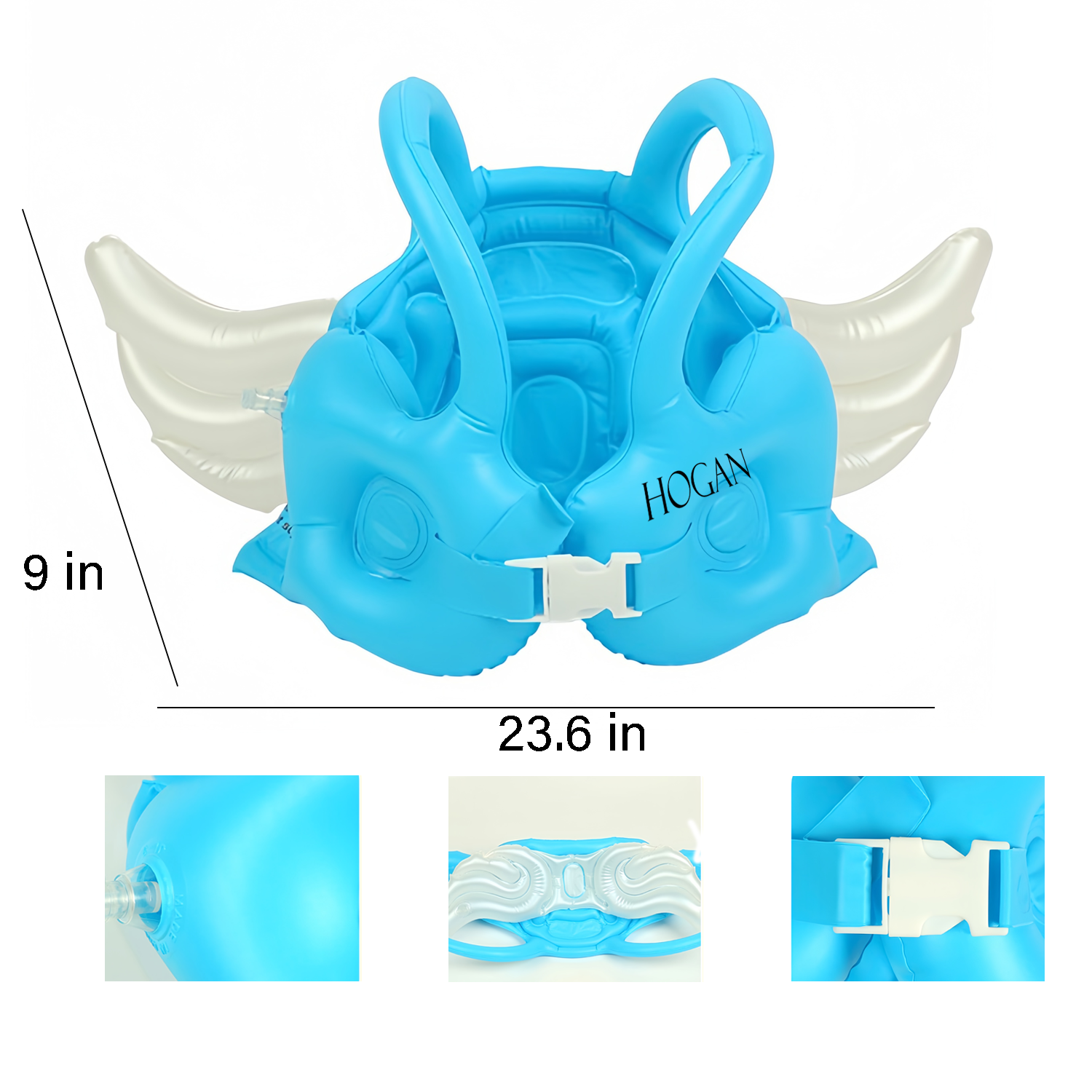Children's cherub wings inflatable vest swimsuit 3