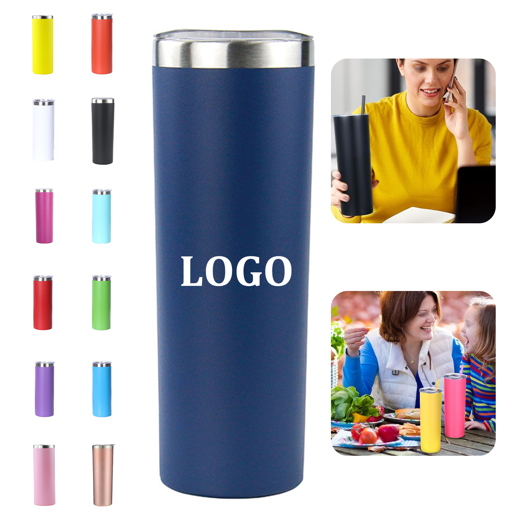 Skinny Tumblers with Straws and Lids 4