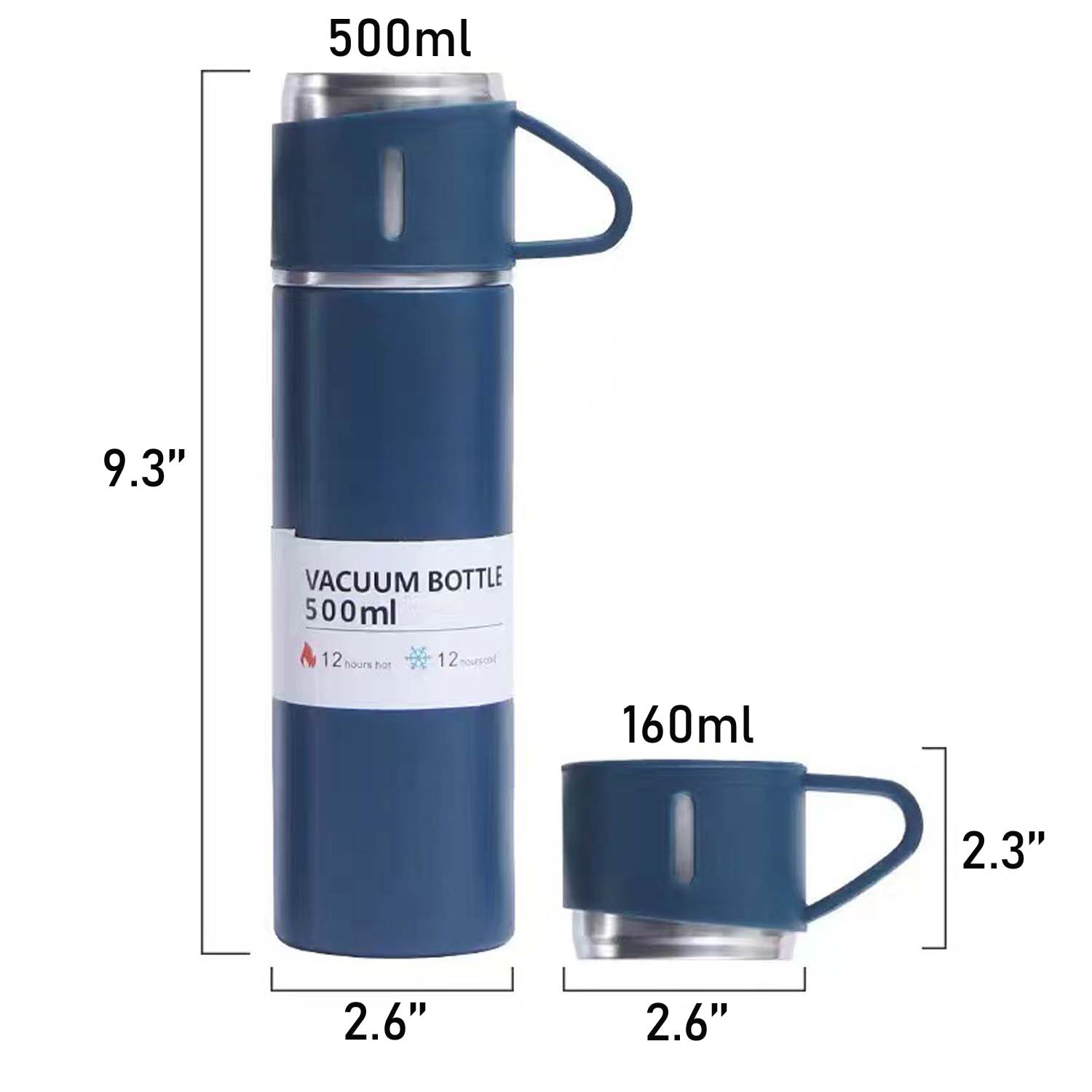 Stainless Steel Coffee Insulated Bottle Set with 3 Cups 1