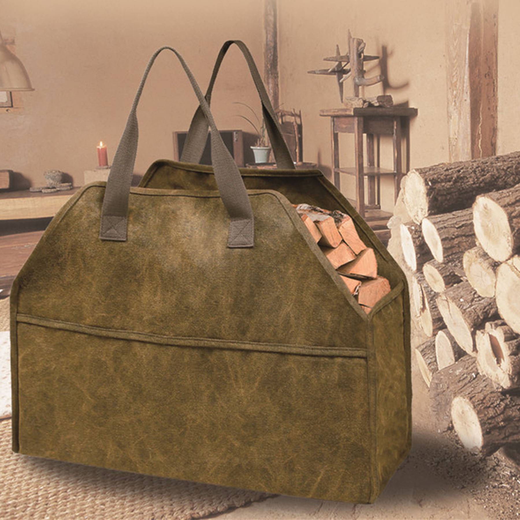 Canvas Log Carrier Tote Bag, custom tote bag with logo imprint 6