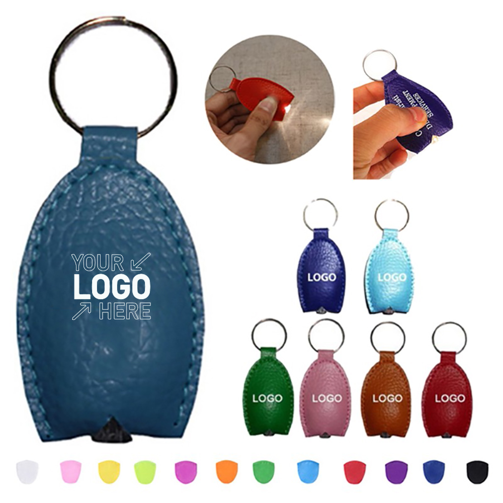 Pu Leather LED Light Keychain 2