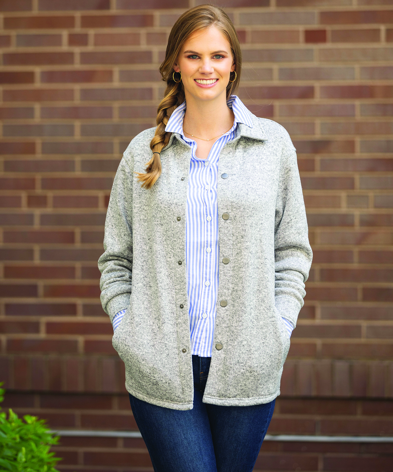 Heathered Fleece Snap Shacket 13