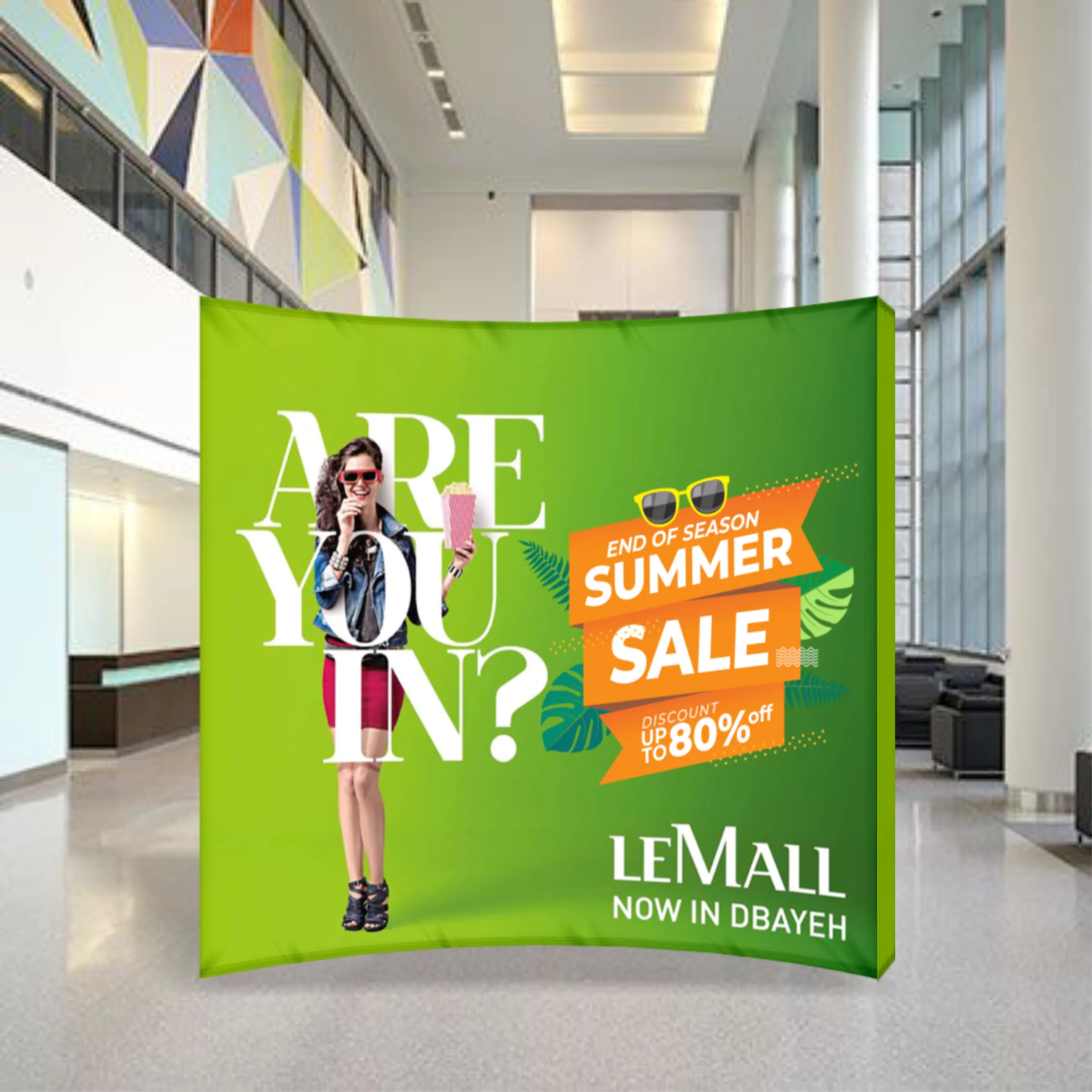 10'x10' Curved Pop Up Fabric Foldable Display Wall w/ Endcap 1