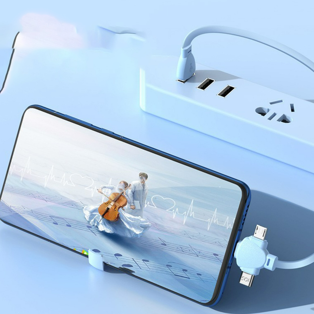 3 in 1 Triangle Retractable USB Charger 8