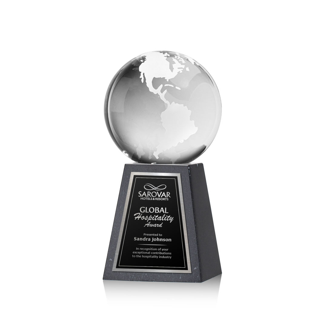 Globe Award on Tall Marble Base 18