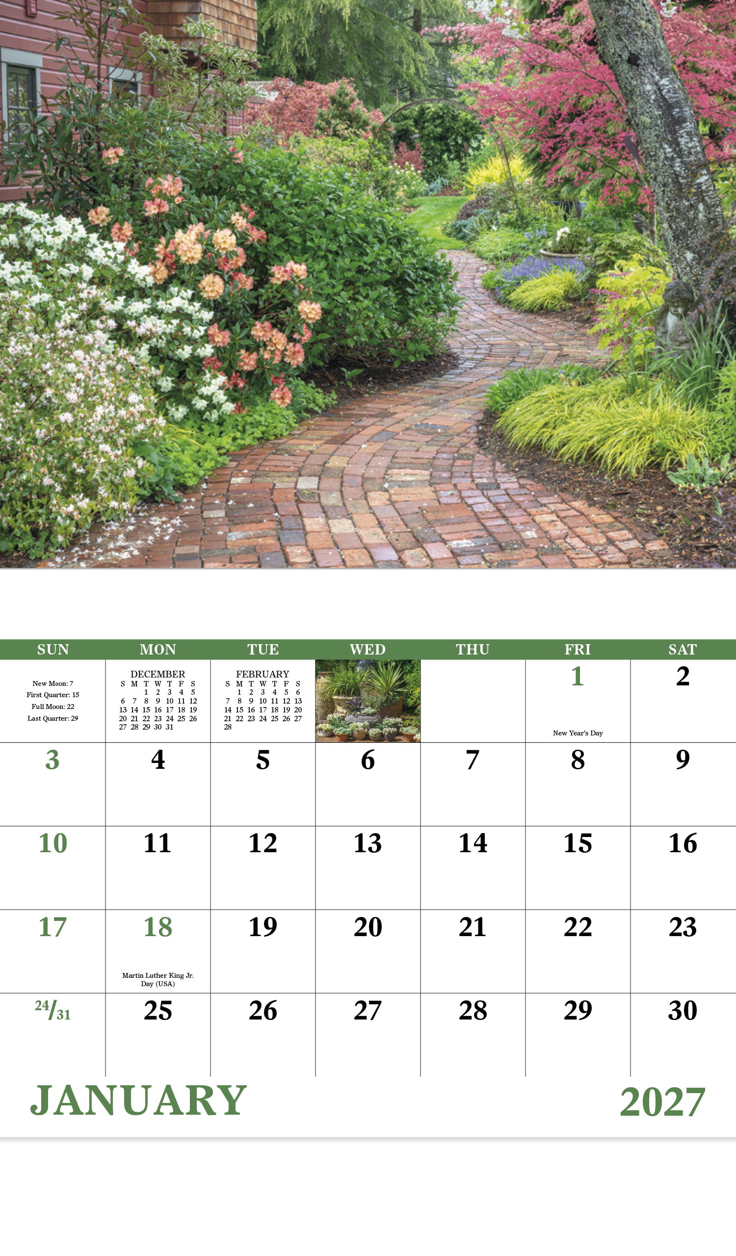 Good Value™ Garden Walk - Stapled Calendar 31