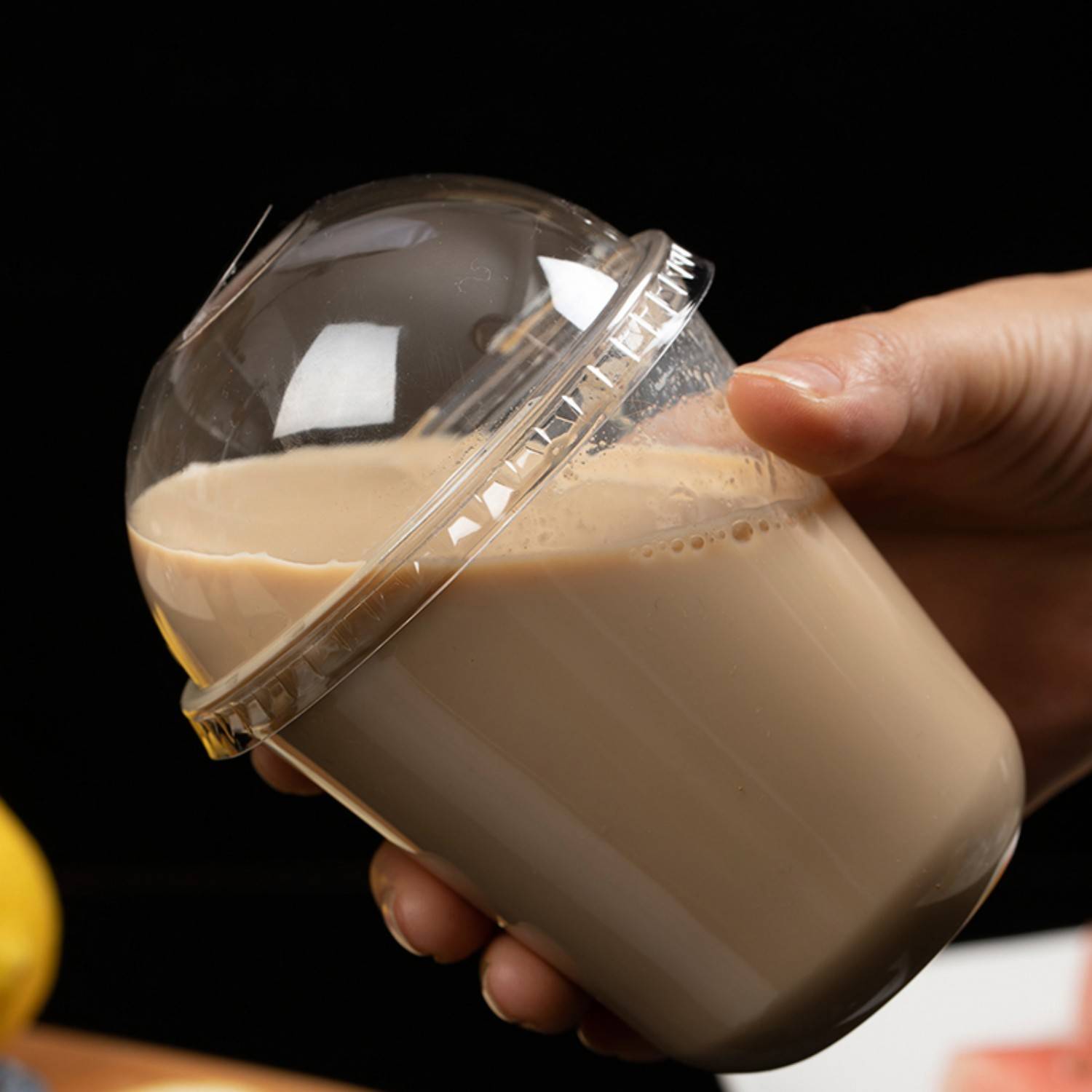 12oz Disposable U Shaped Plastic Cups w/ Lid 7