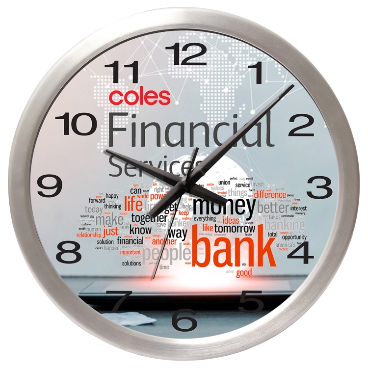 "Bridge" 14” Brushed Metal Wall Clock