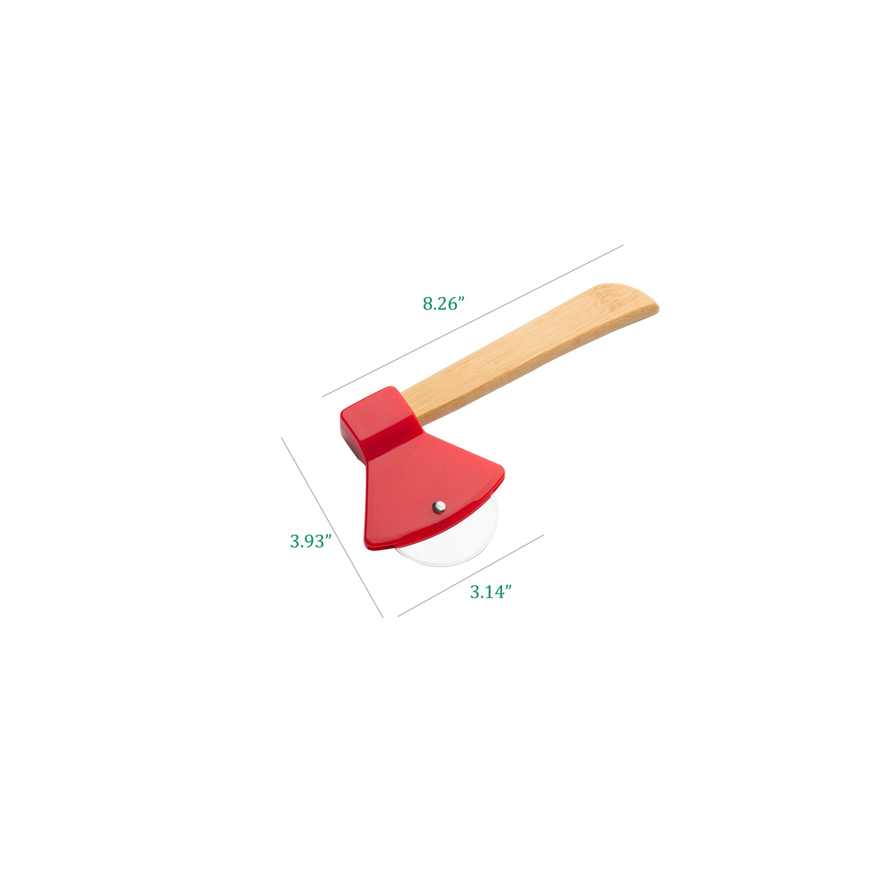 Axe-Type Pizza Cutters With Bamboo Handles 2