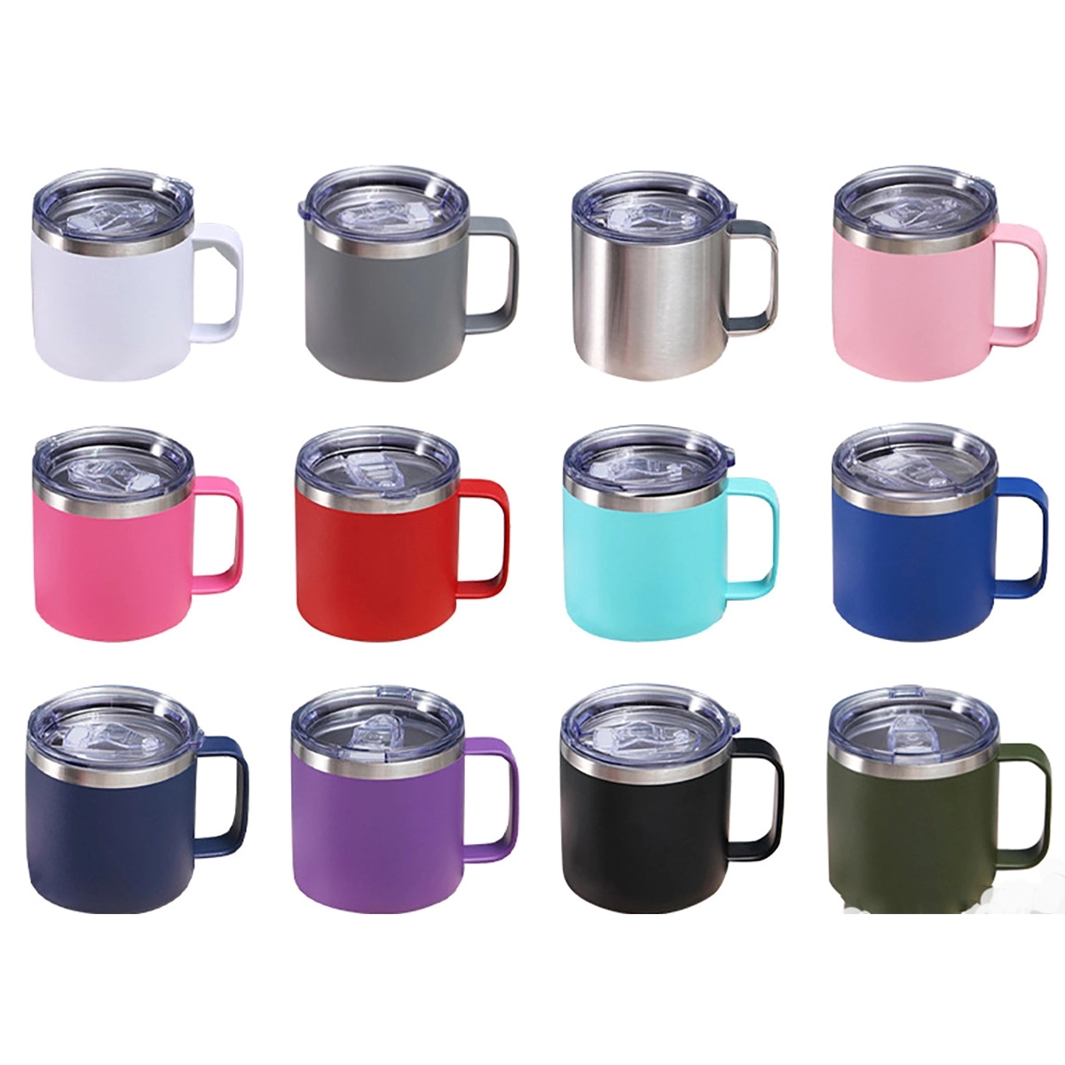 14Oz Coffee Mug With Handle Insulated Stainless Steel 2