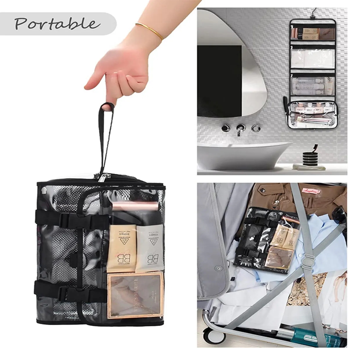 Large TSA Approved Travel Hanging Clear Toiletry Makeup Bag 3