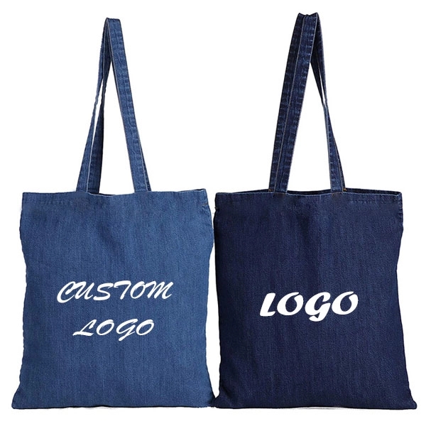 Durable Denim Shopping Tote Bag, custom tote bag with logo imprint 5