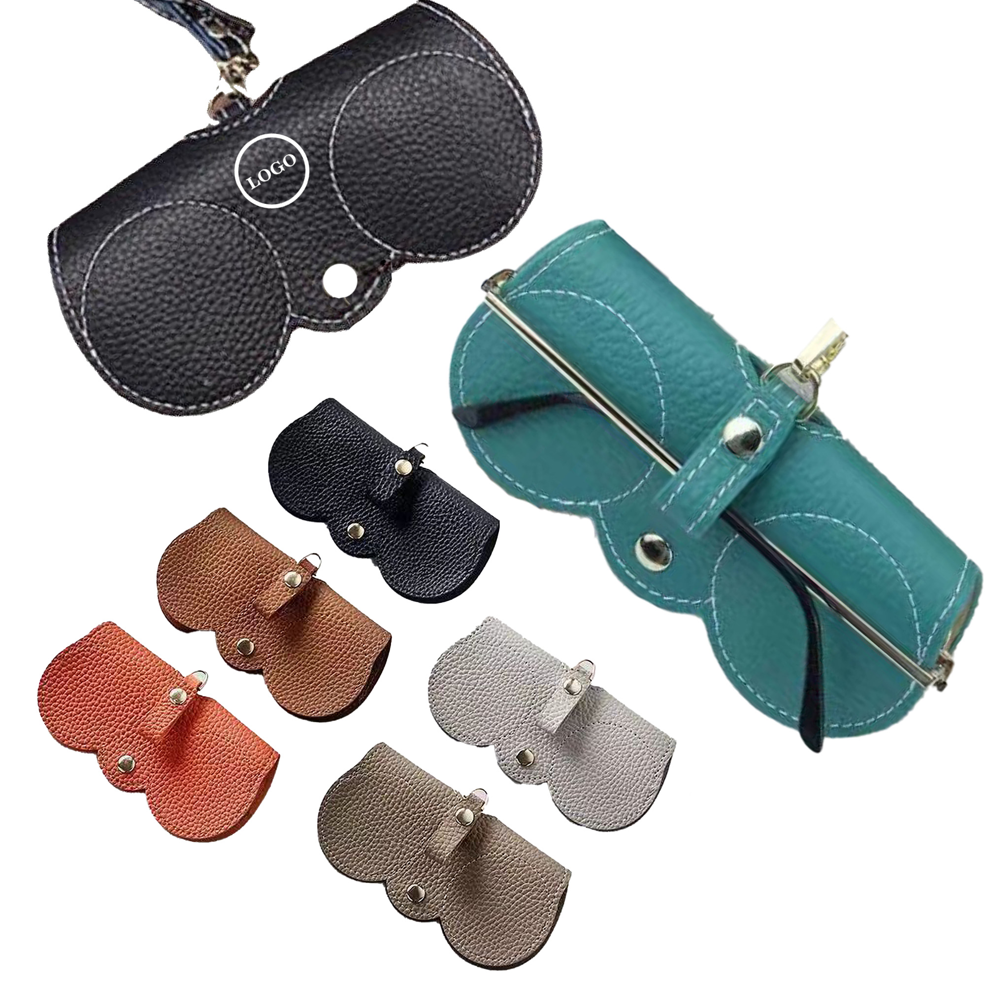 Soft Fashionable Leather Sunglasses Case Portable Pouch Clip 2