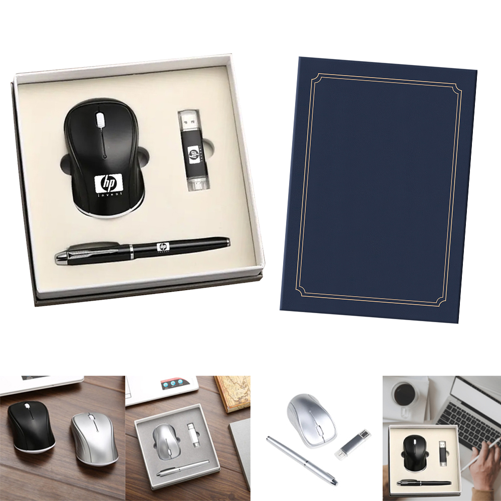 Executive Tech Trio — Wireless Mouse, Pen & USB 1