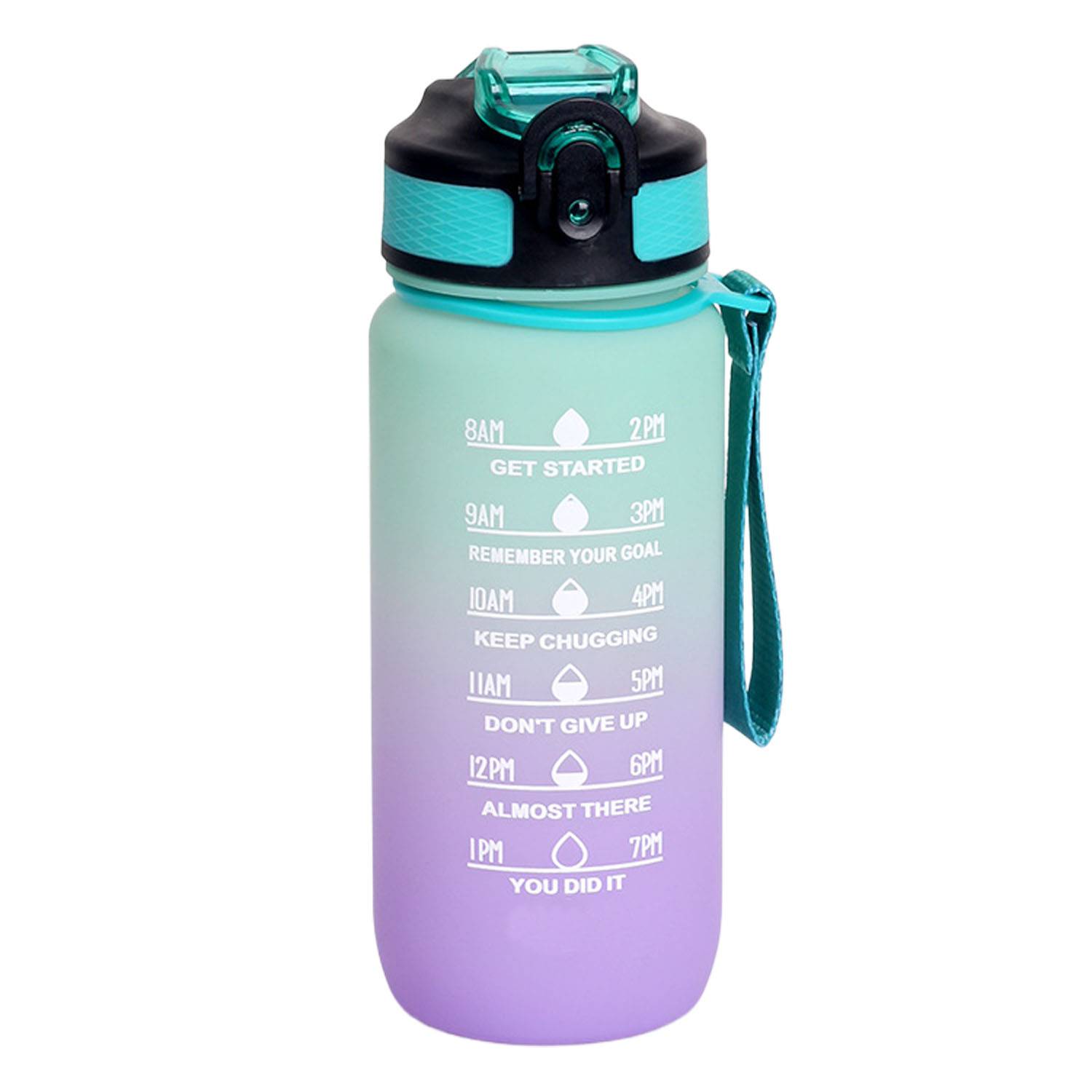 20oz Gradient Plastic Sports Bottle Lockable Straw Lid 9