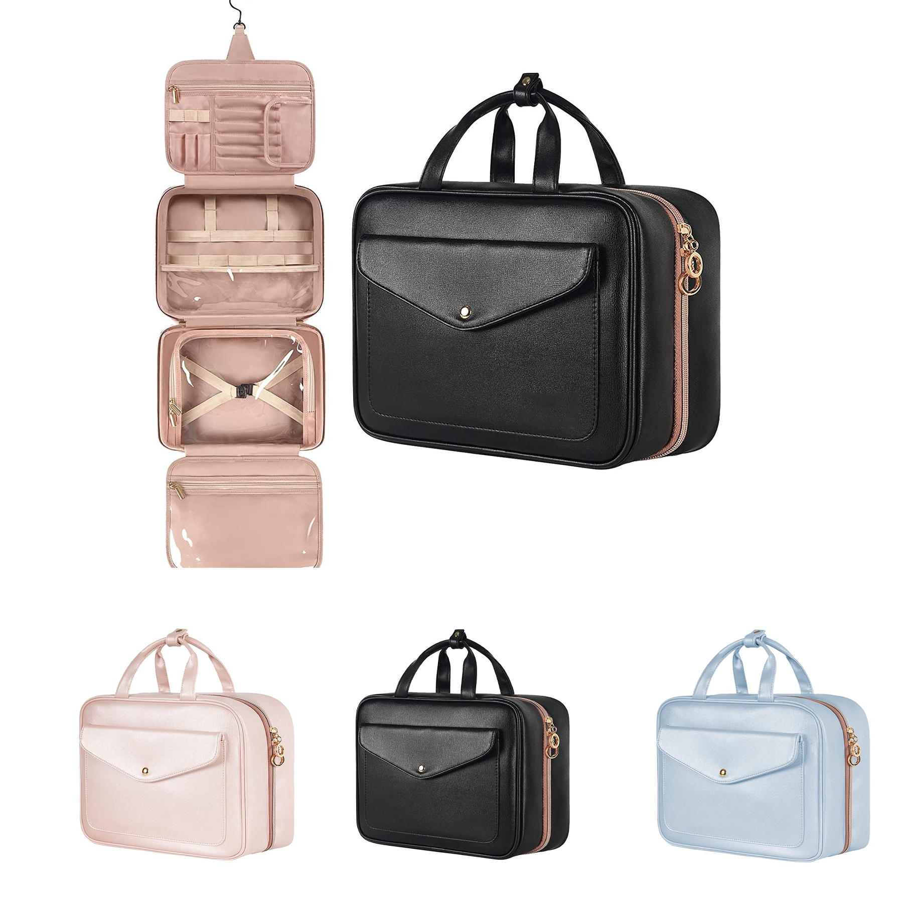 Travel Toiletry Bag with Hanging Hook