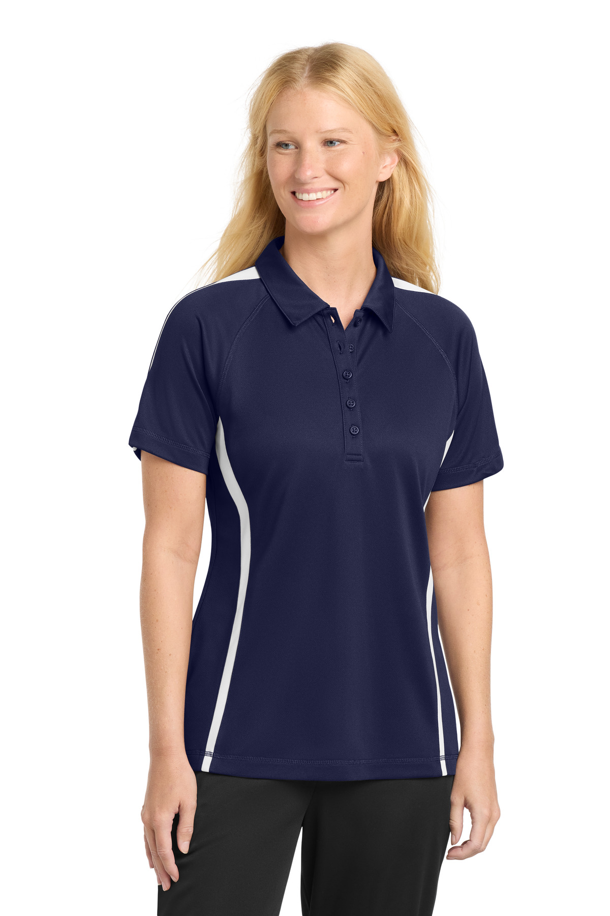 Sport-Tek Women's PosiCharge Micro-Mesh Colorblock Polo. LST685 14