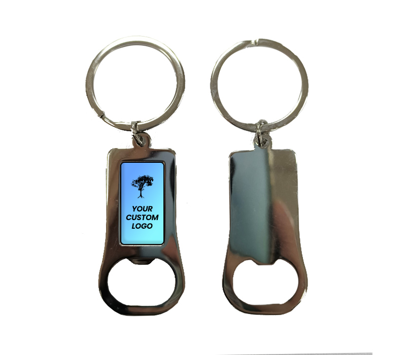 Rectangular Metal Bottle Opener Keyring 4