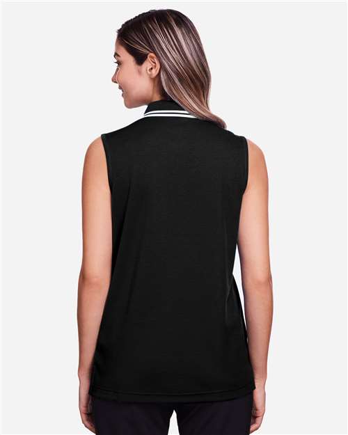 Women's CrownLux Performance® Plaited Tipped Sleeveless Polo - DG20SW 17