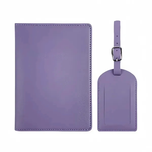 PU Leather Passport Holder and Luggage Tag Set 4