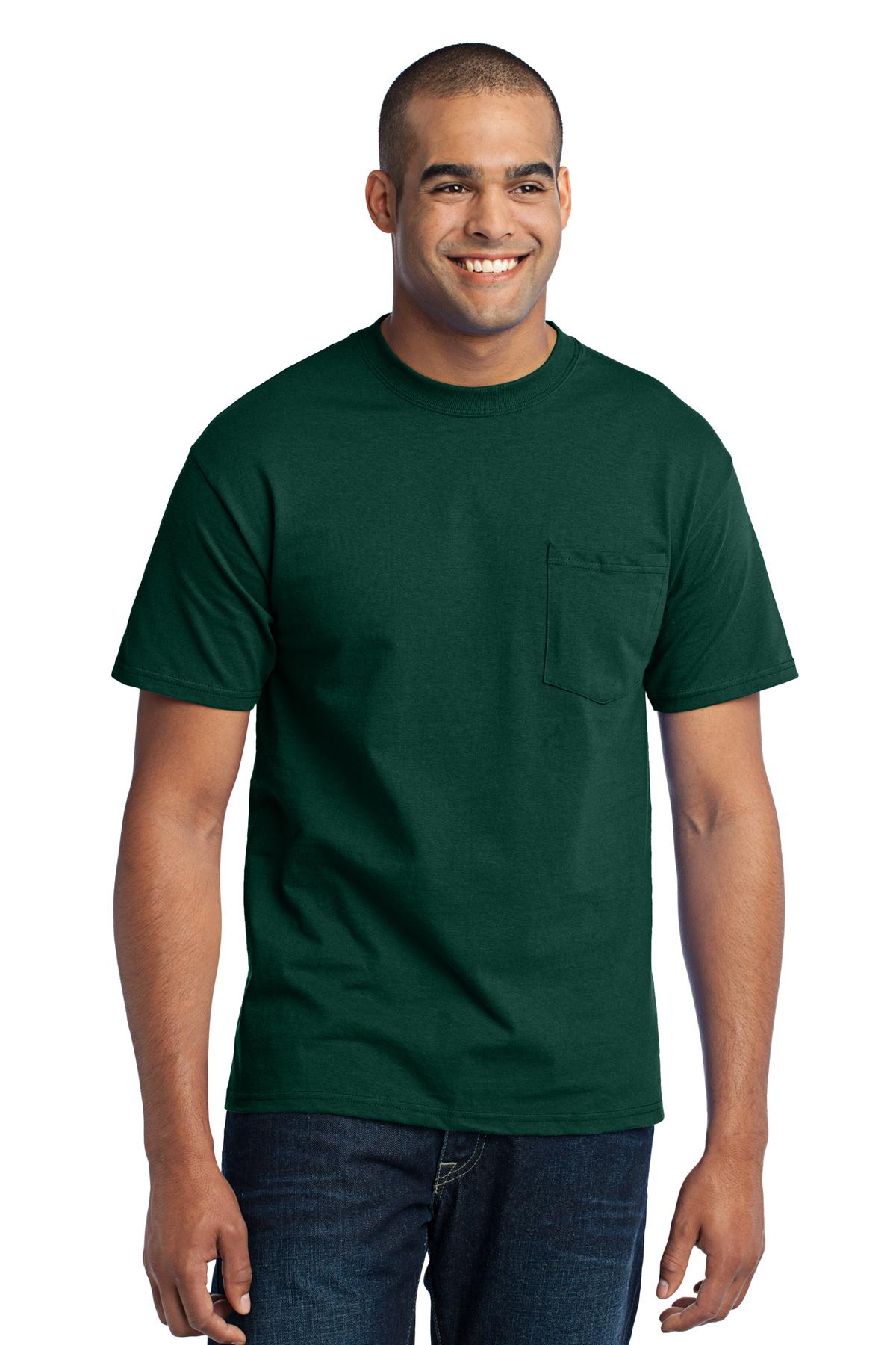 Port & Co Core Blend Pocket Tee. PC55P 122
