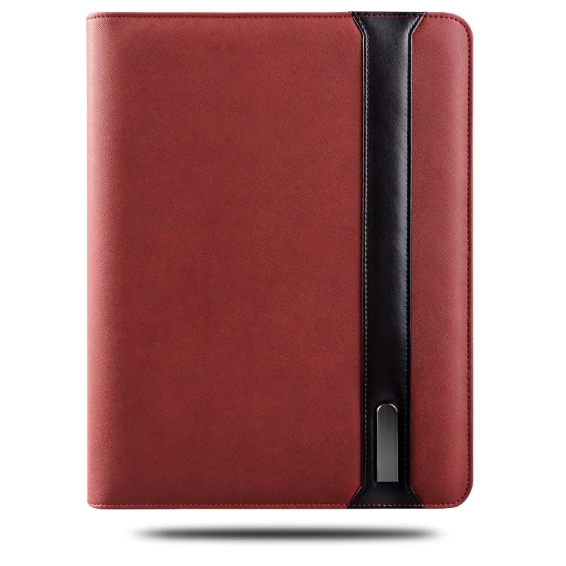 A4 Padfolio Leather Folder Waterproof W/ 8000Mah Power Bank 7