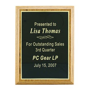 Classic Oak Finish Plaque (6"x8") 2